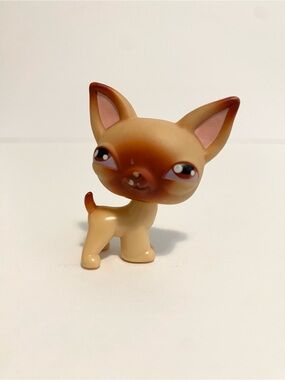 Littlest Pet Shop LPS Chihuahua #1 2004 Vintage Tan Brown Dog Puppy